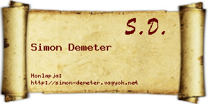 Simon Demeter névjegykártya